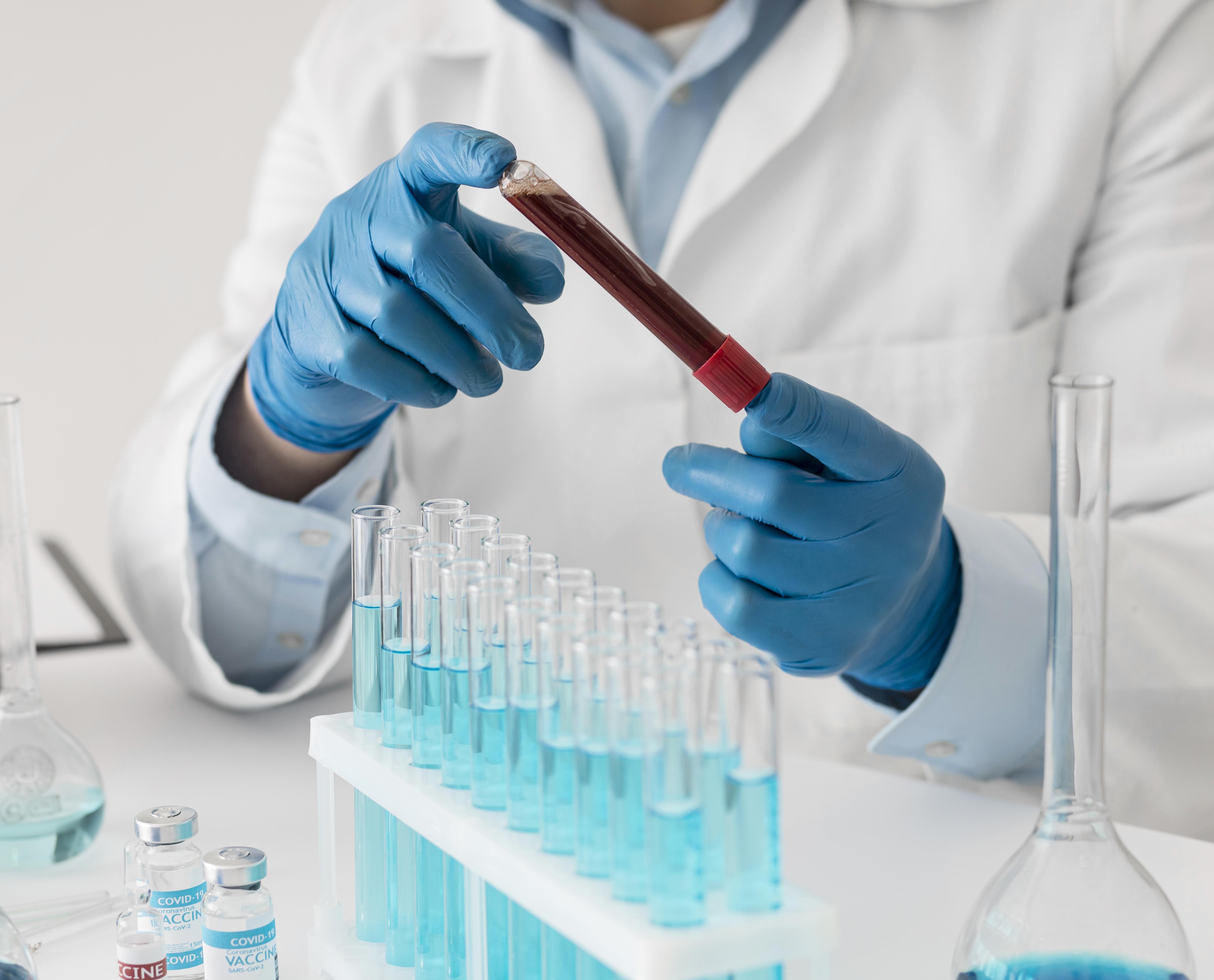 Composition of vaccine and lab equipment